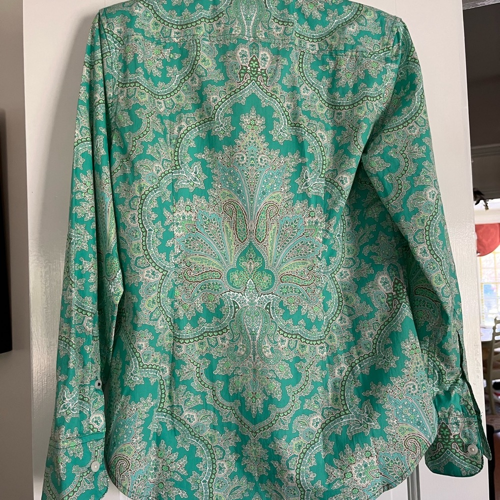 J. Crew Collection 2021 Turquoise Damask Oxford! -NWT - Picture 5 of 9
